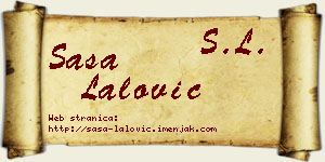 Saša Lalović vizit kartica
